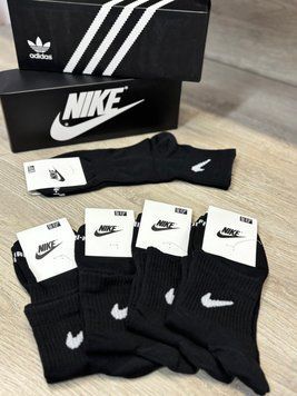 Спортивні шкарпетки Nike з посиленою резинкою на стопі, преміум, чорні (12 пар в упаковці) АРТ 315 ПС фото
