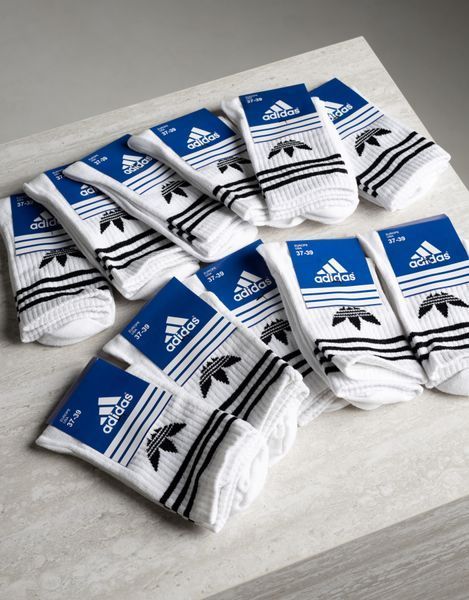 Спортивні шкарпетки Adidas, високі, білі (12 пар в упаковці) АРТ 303 фото