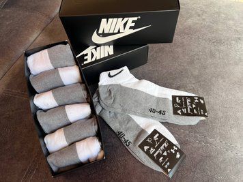 Подарунковий бокс Nike Сіра стопа комплект із 6 пар короткі 308-нч фото